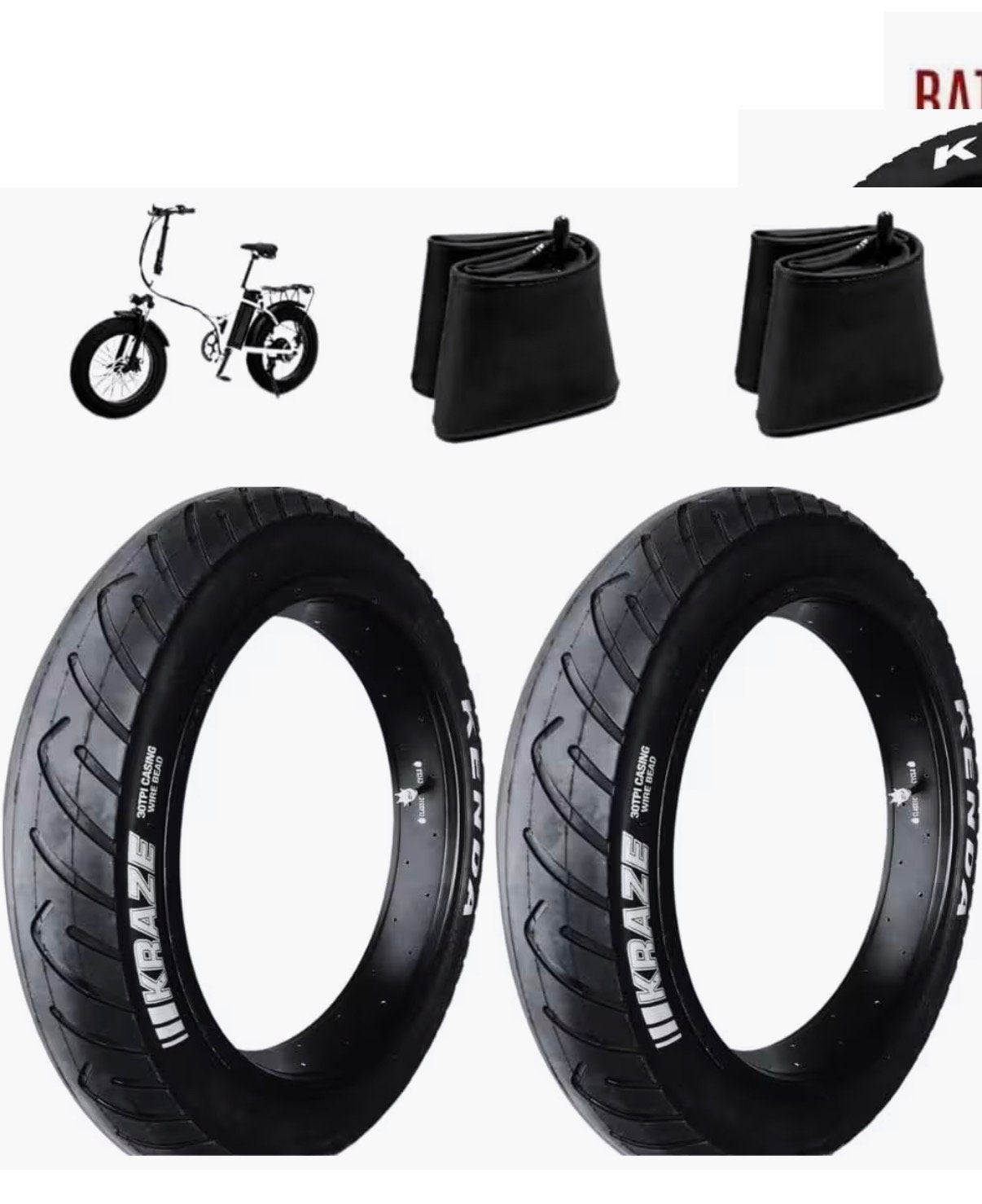 2x Kenda Kraze Fatbike Banden 20x4.0 (97-406) + Binnenbanden, Fietsen en Brommers, Band, Nieuw, Ophalen of Verzenden, Fatbike