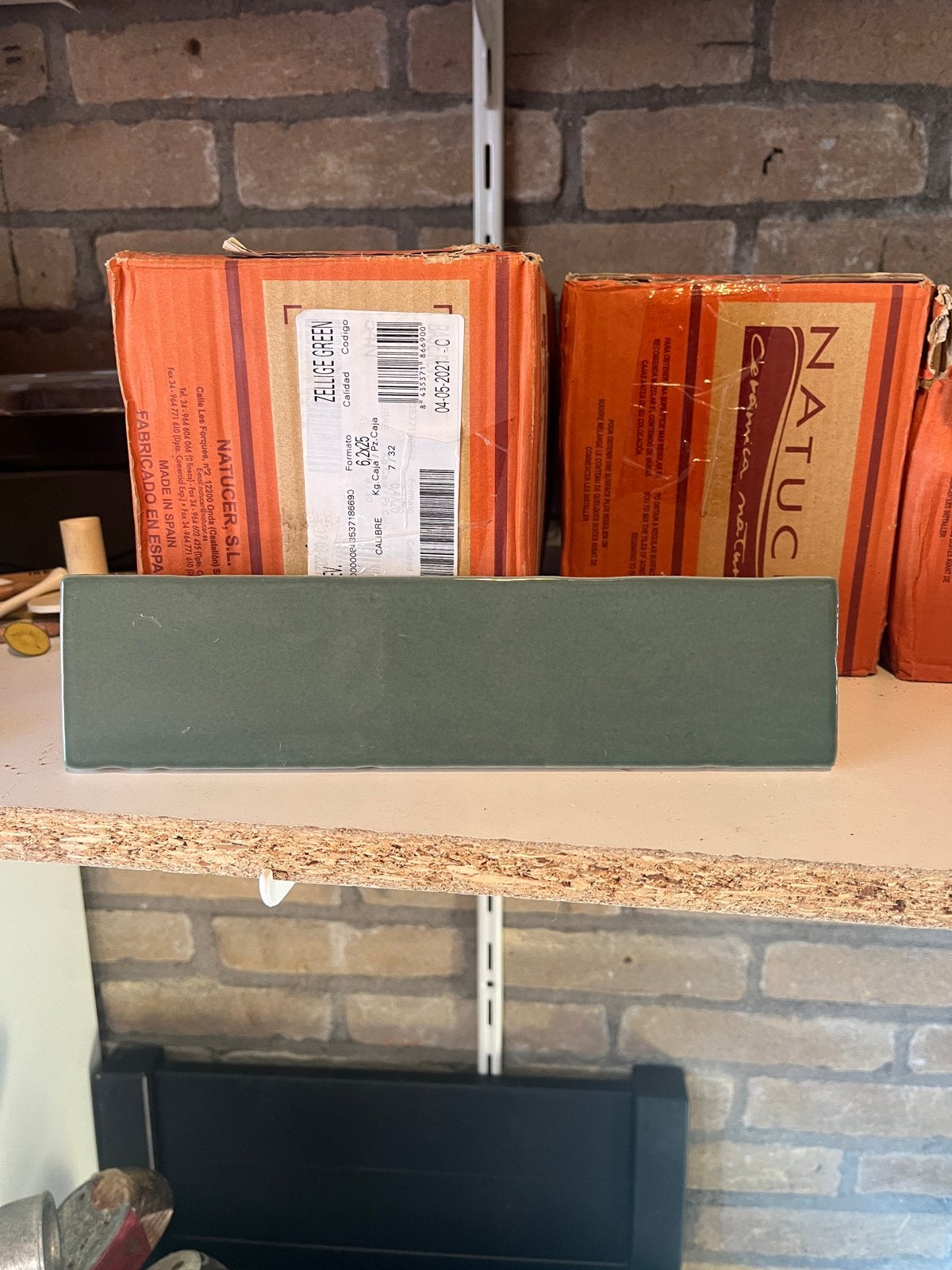 Nieuwe Zellige Groene Wandtegels (6,2x25 cm), Nieuw, 20 tot 40 cm, Minder dan 5 m², Wandtegels