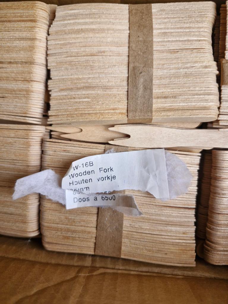 Houten frietvorkjes, Ophalen of Verzenden, Zo goed als nieuw, Hout