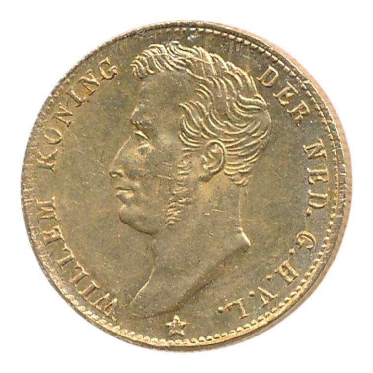 Nederland 5 Gulden 1827 Brussel Koning Willem 1, Ophalen of Verzenden, Goud