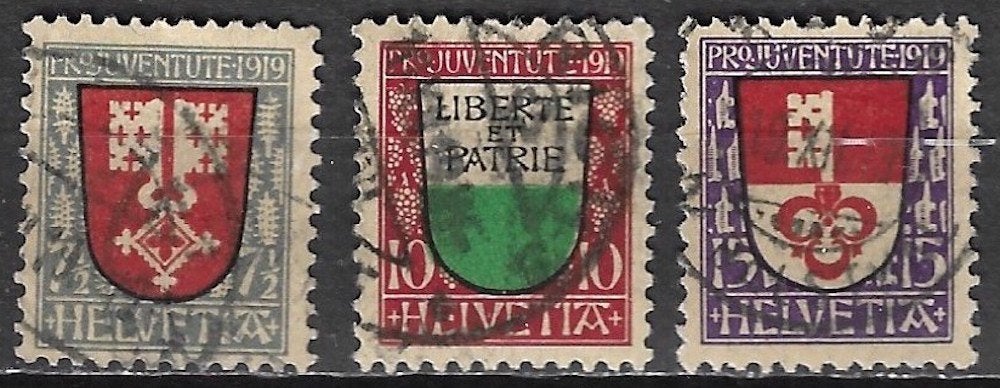 Zwitserland 1919 Pro Juventute serie Michel 149/151, Verzenden, Gestempeld