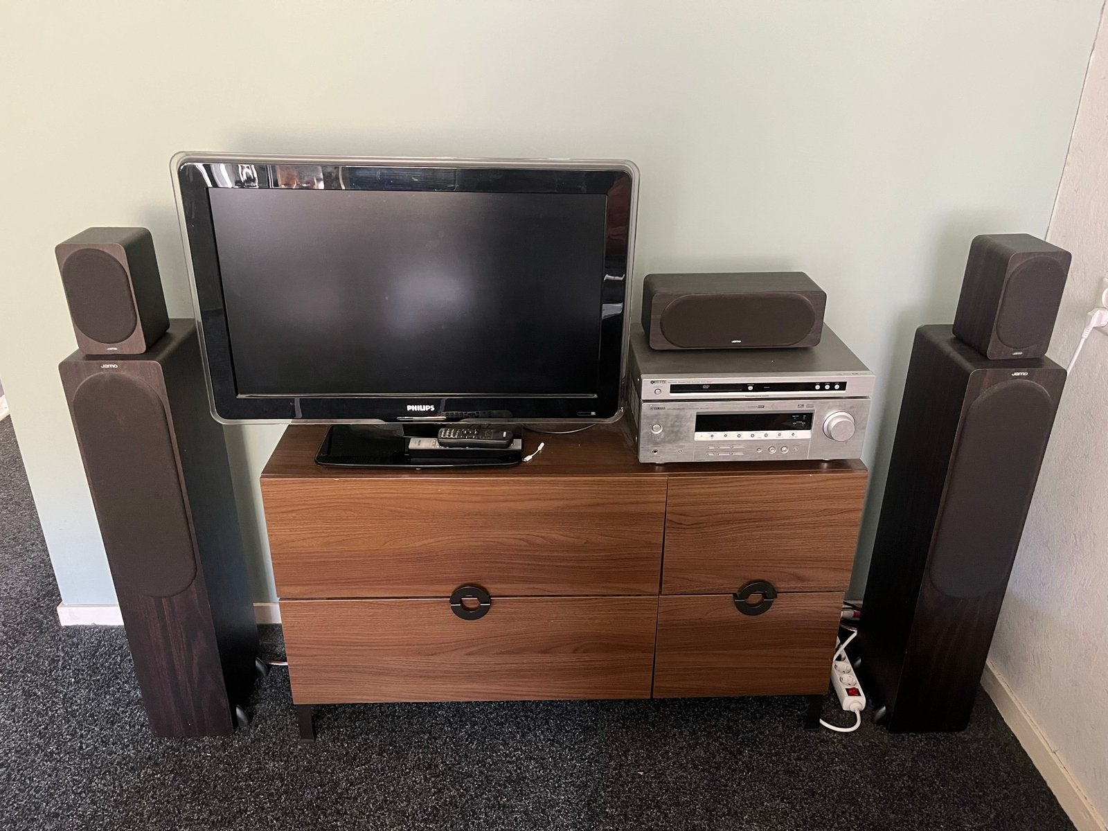 Jamo S420 SUR (2x), S420 CEN & S426 (2x) 5.0 Speakerset, Gebruikt, Speakerset, Geschikt voor surround/home cinema, Jamo