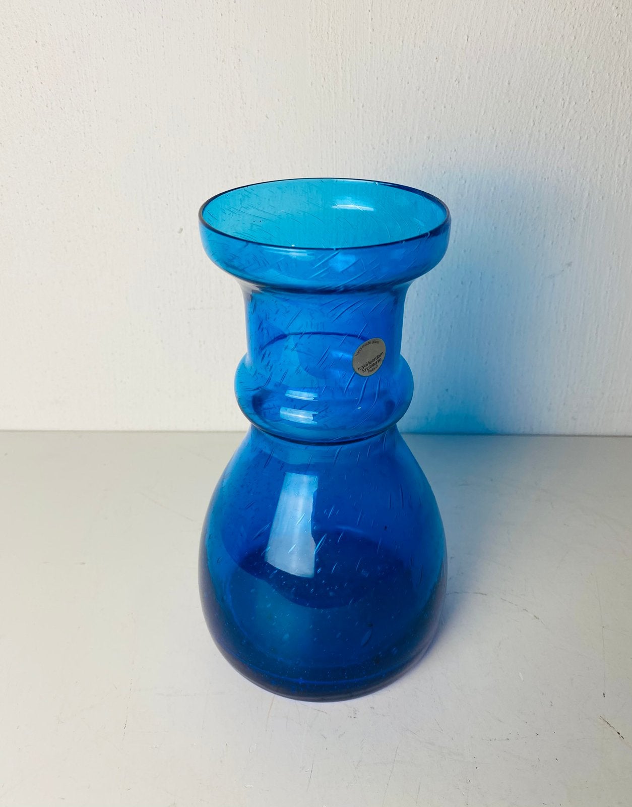 Blauw glazen vaas Royal Leerdam Kristalunie, Ophalen of Verzenden