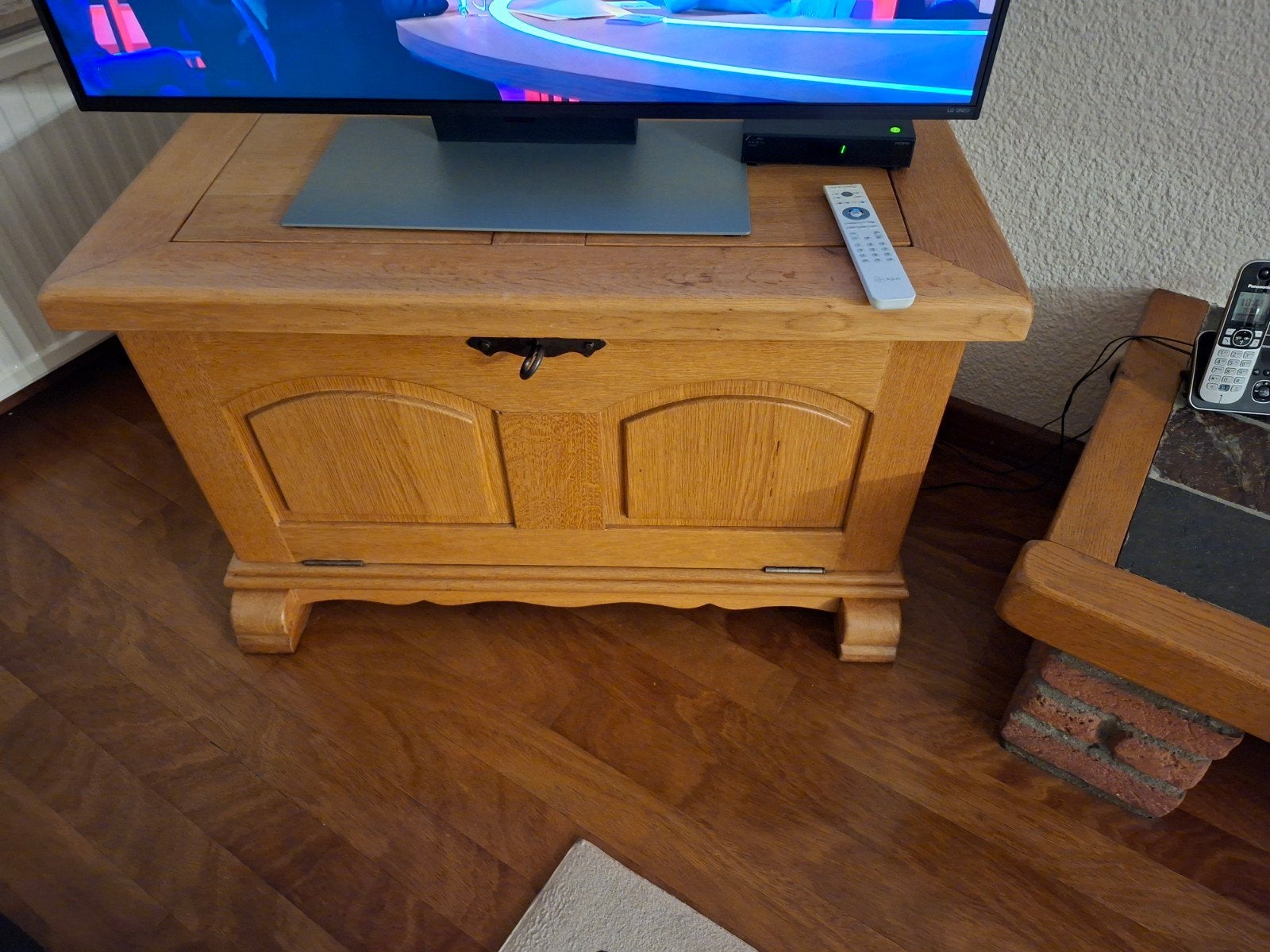 Licht eiken dekenkist 97x47, Huis en Inrichting, Ophalen, Gebruikt