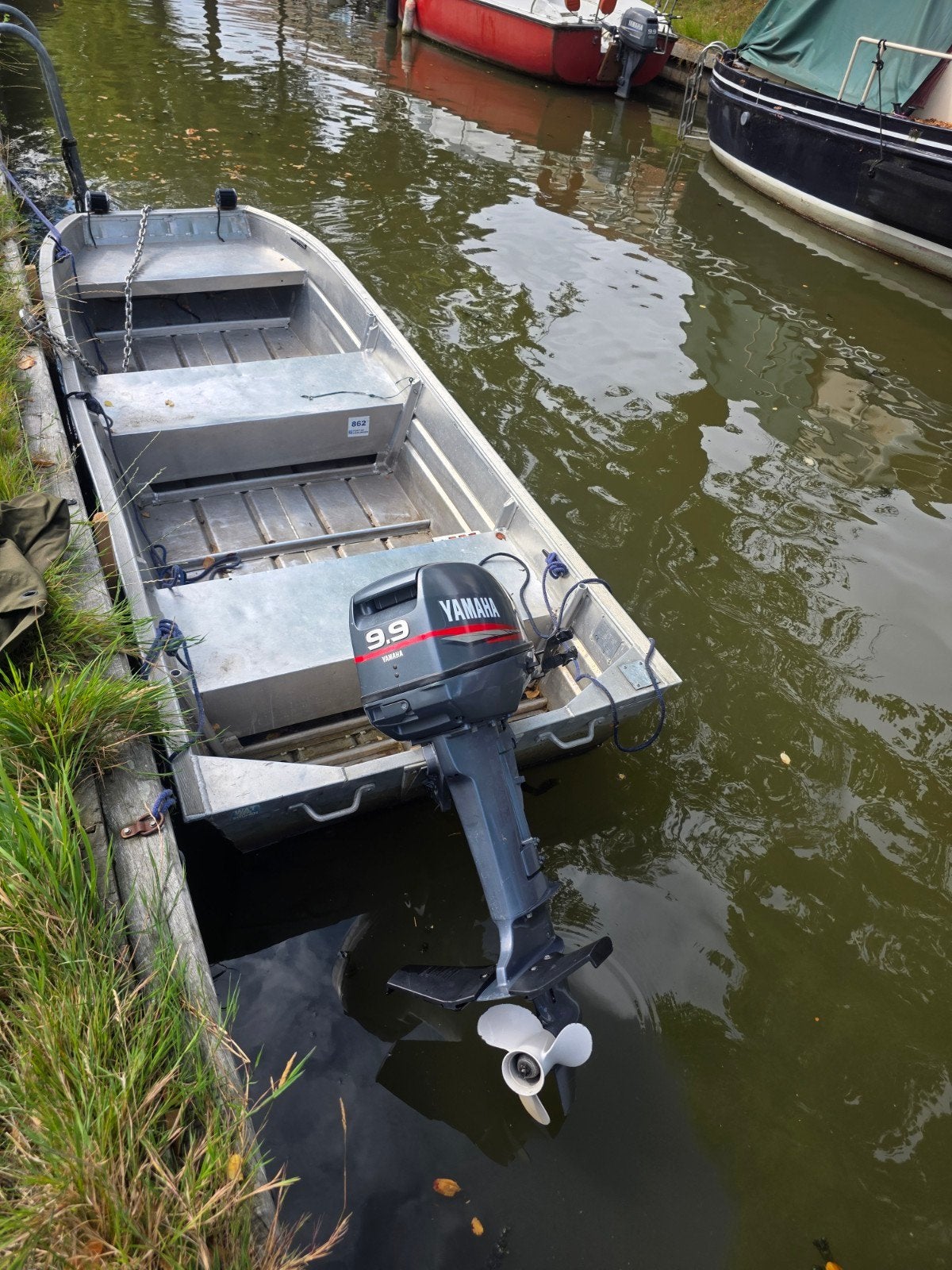 aluminium platbodem met een 9.9/15  pk yamaha, Watersport en Boten, Ophalen of Verzenden