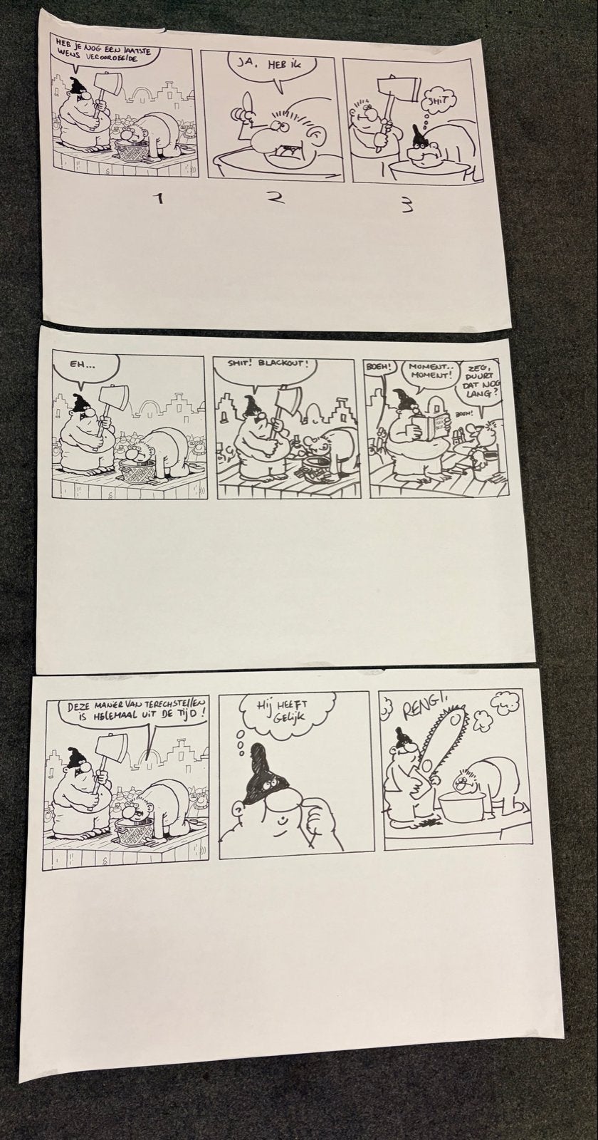 Toon van Driel - Originele Handgetekende Strip A1 Formaat!, Meerdere stripboeken, Ophalen of Verzenden, Zo goed als nieuw, Toon van Driel