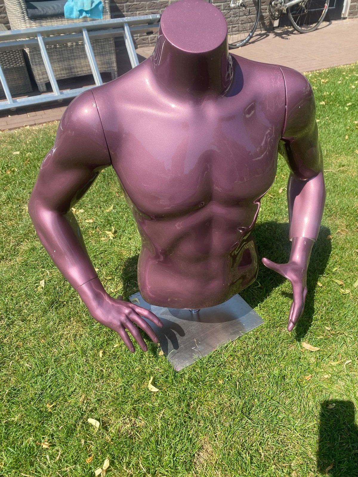 Paarse etalagepop torso met armen, Ophalen of Verzenden