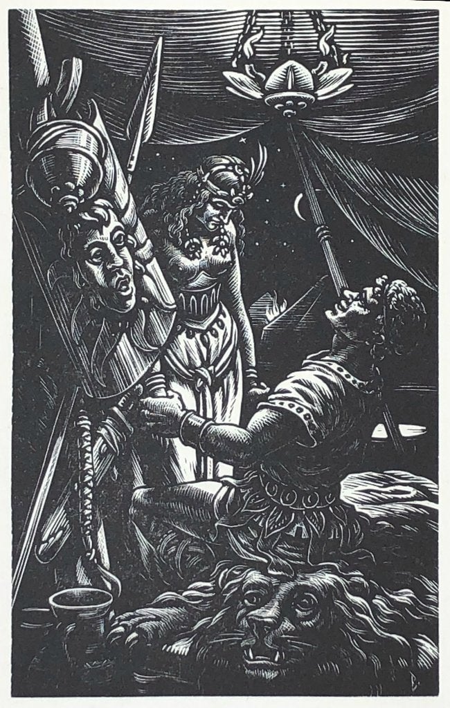 Nico Bulder (1898 1964) Houtsnede 'Officier en slavin' ~1930, Antiek en Kunst, Ophalen of Verzenden