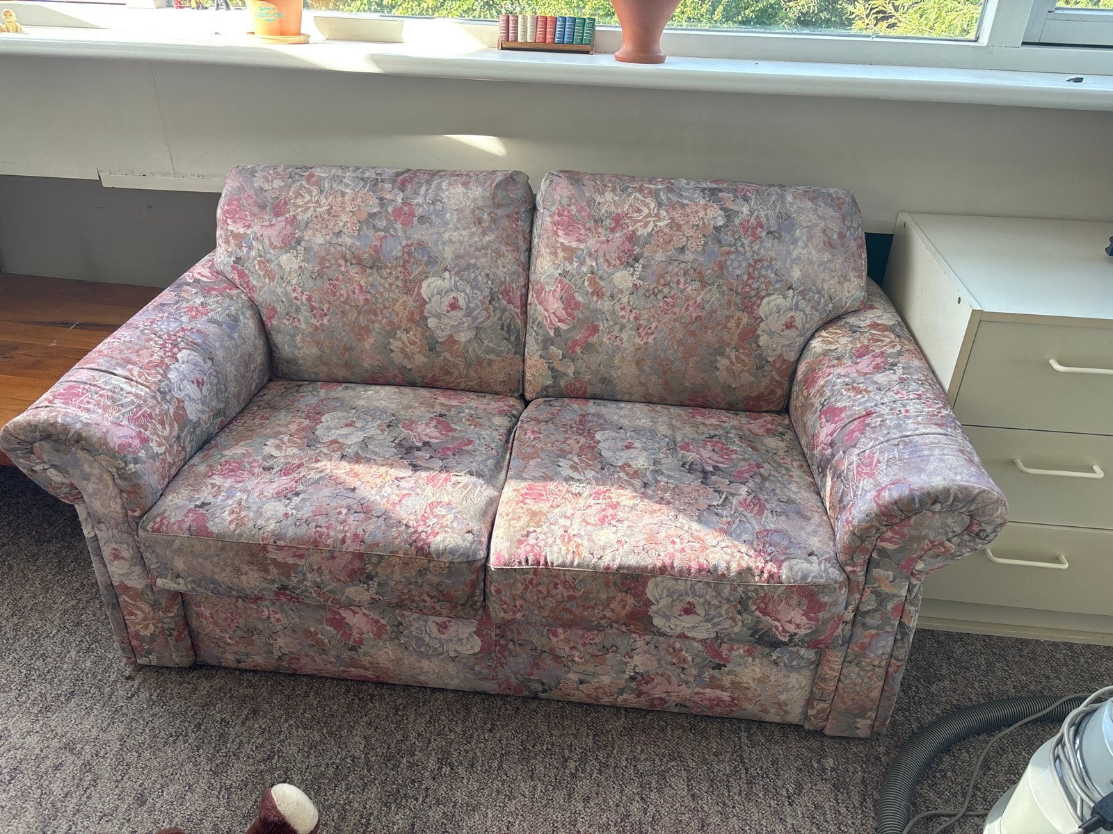 Comfortabele 2-zitsbank met bloemenprint, Ophalen, Gebruikt, 150 tot 200 cm, Tweepersoons