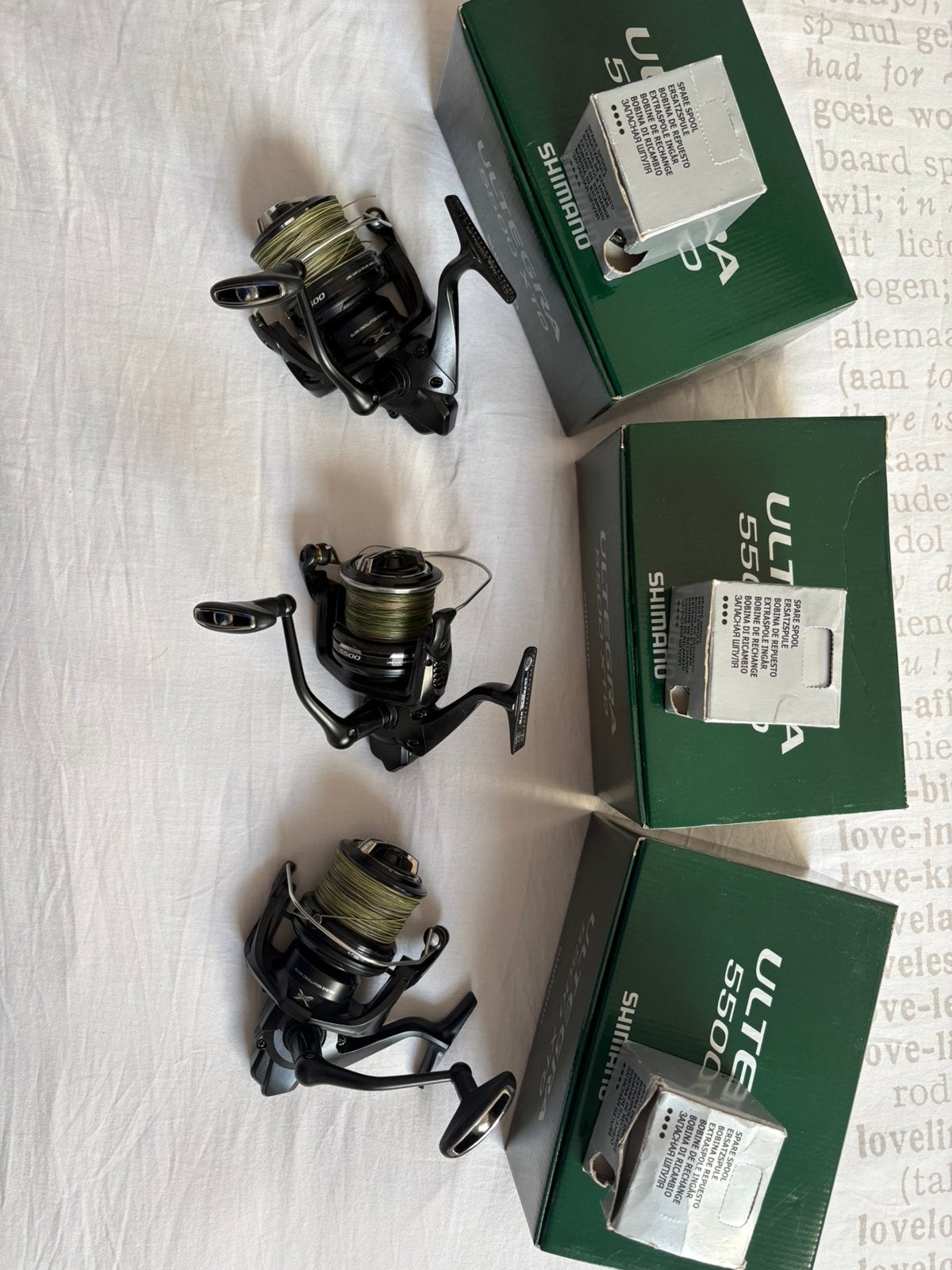 Shimano ultegra 5500 xtd bigpit karper molen 3 stuks, Watersport en Boten, Ophalen of Verzenden, Zo goed als nieuw, Molen