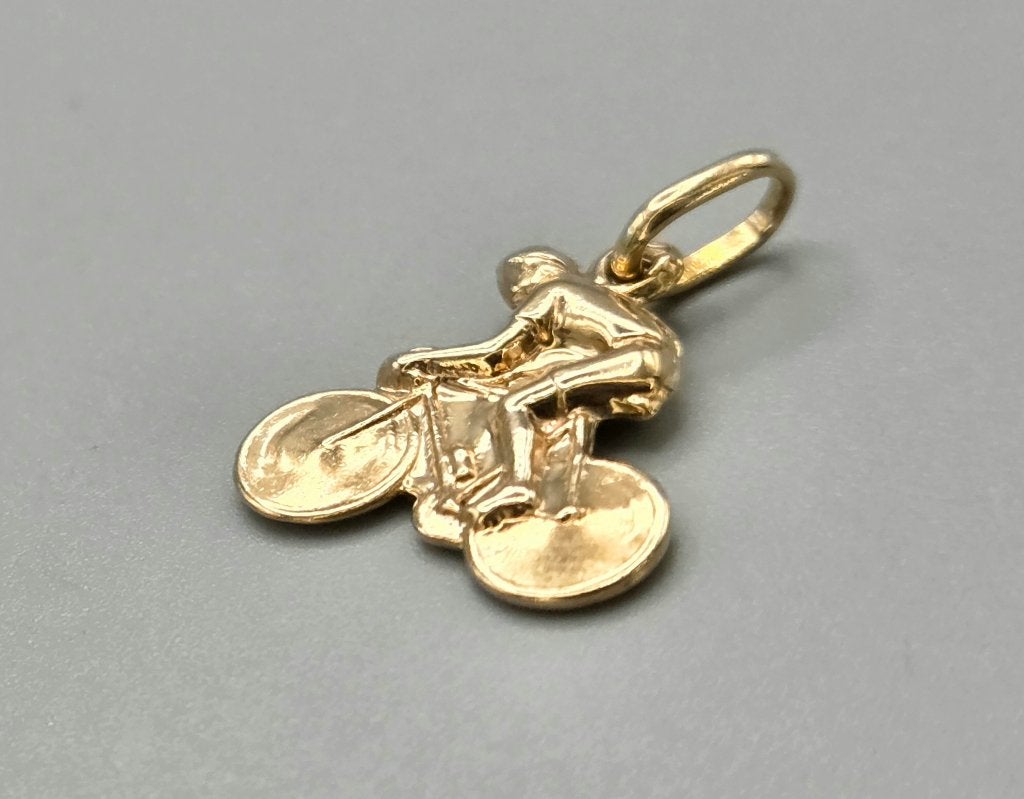 Vintage gouden wielrenner hanger. 2026/584