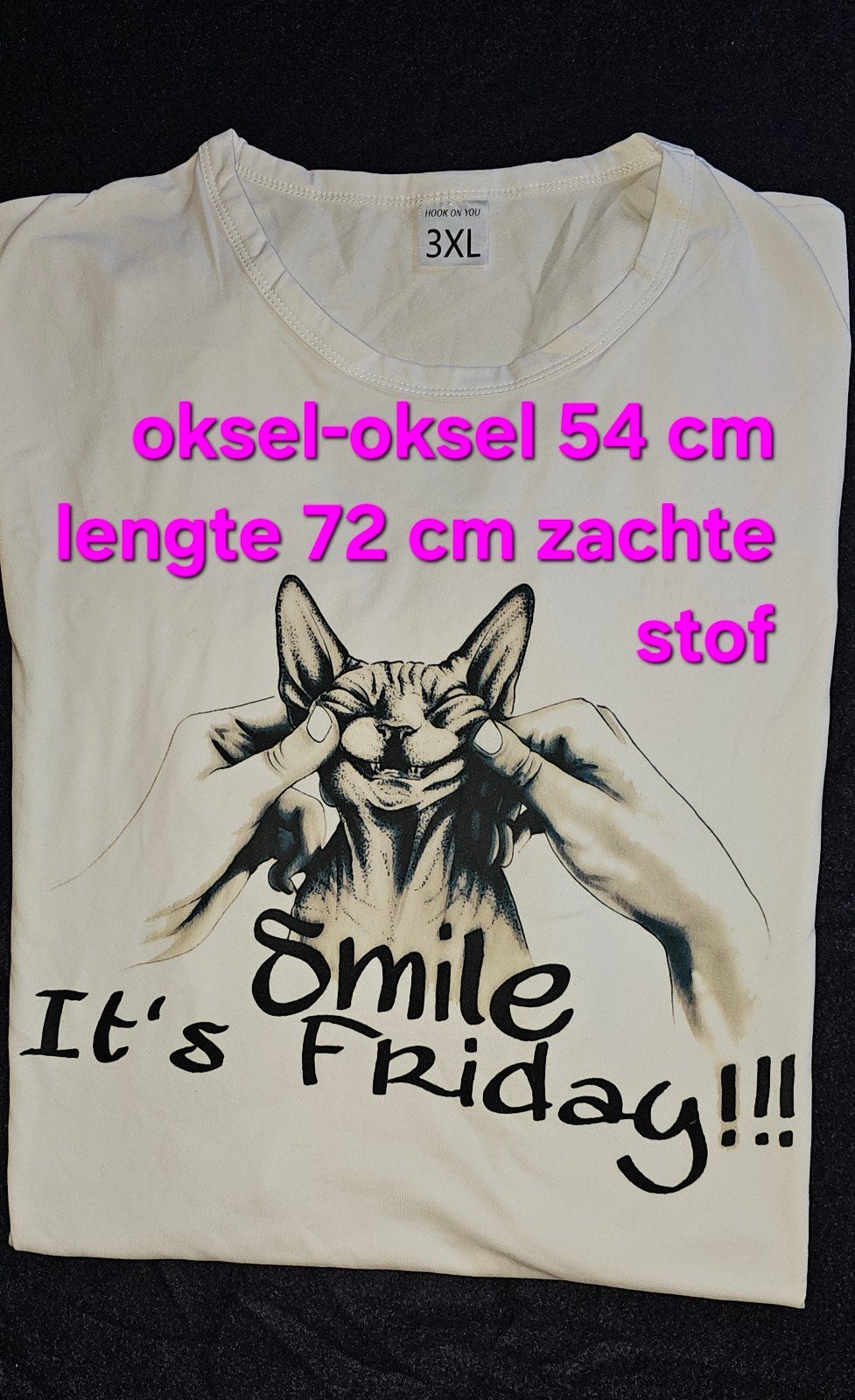 Sphynx, sphynx kat, katten t shirt, wit t shirt, big shirts,, Ophalen of Verzenden, Zo goed als nieuw, Wit, Korte mouw