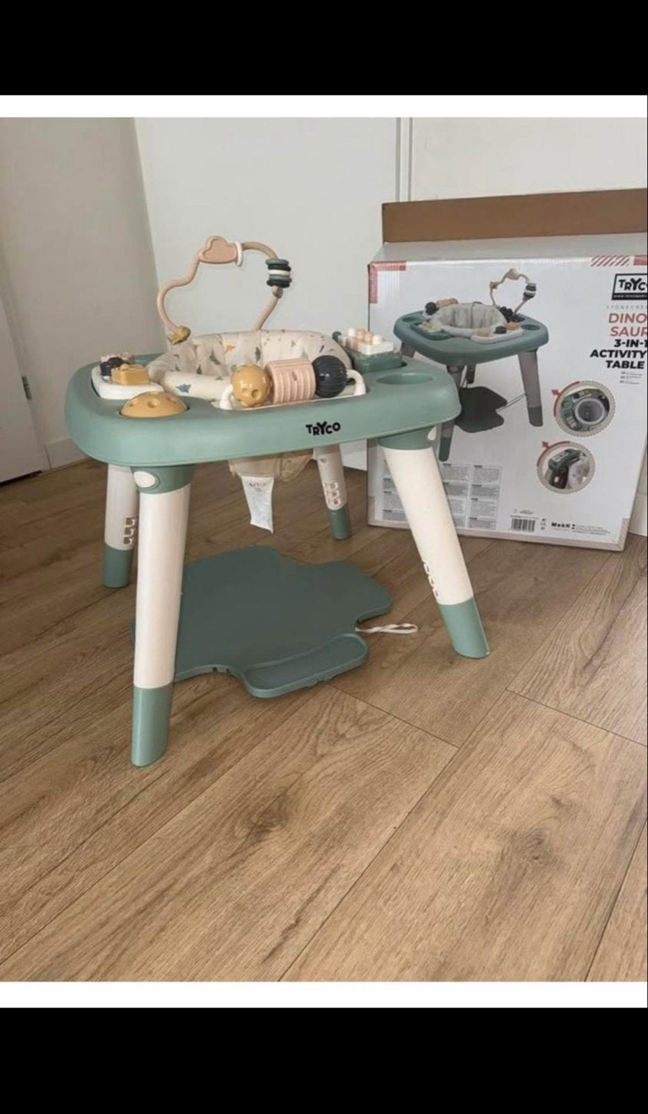 Tryco 3-in-1 Activiteitentafel Zebra Beige Groen, Ophalen, Zo goed als nieuw, Overige typen, Met geluid