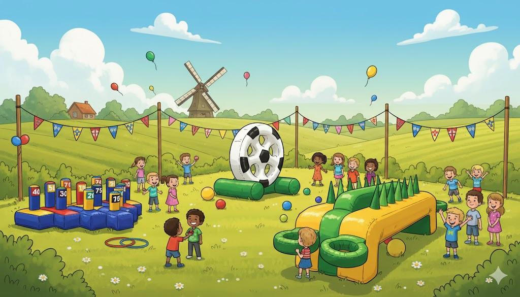 Spellen Spelletjes luchtkussen springkussen sarah Abraham, Hobby en Vrije tijd, Feestartikelen | Verhuur, Ophalen, Overige