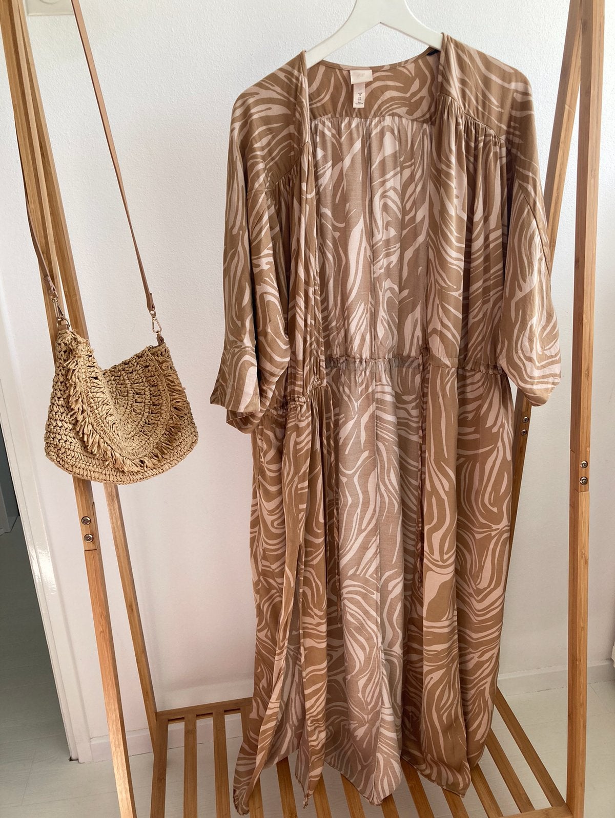 Strand Kimono beachwear ‘lange blouse’ XS 34 H&M pom chapot, H&M, Overige kleuren, Ophalen of Verzenden, Zo goed als nieuw