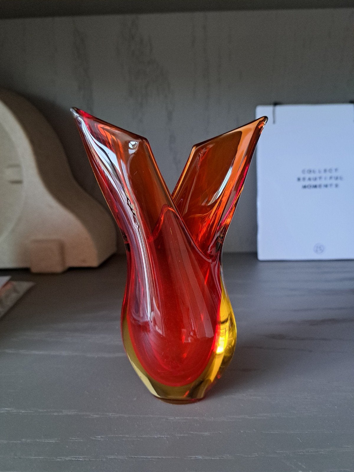Murano Sommerso vaas, vintage design, Onesto, fishtail, Ophalen of Verzenden