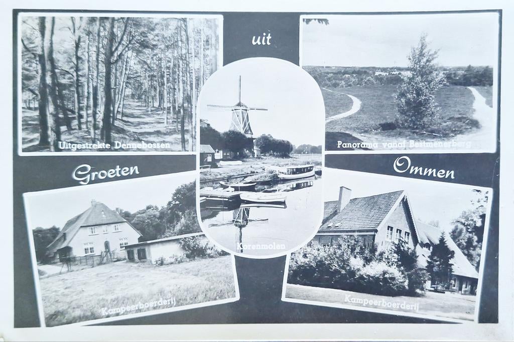 Fotokaart Ommen - 1954, Ophalen of Verzenden, 1940 tot 1960, Gelopen, Overijssel