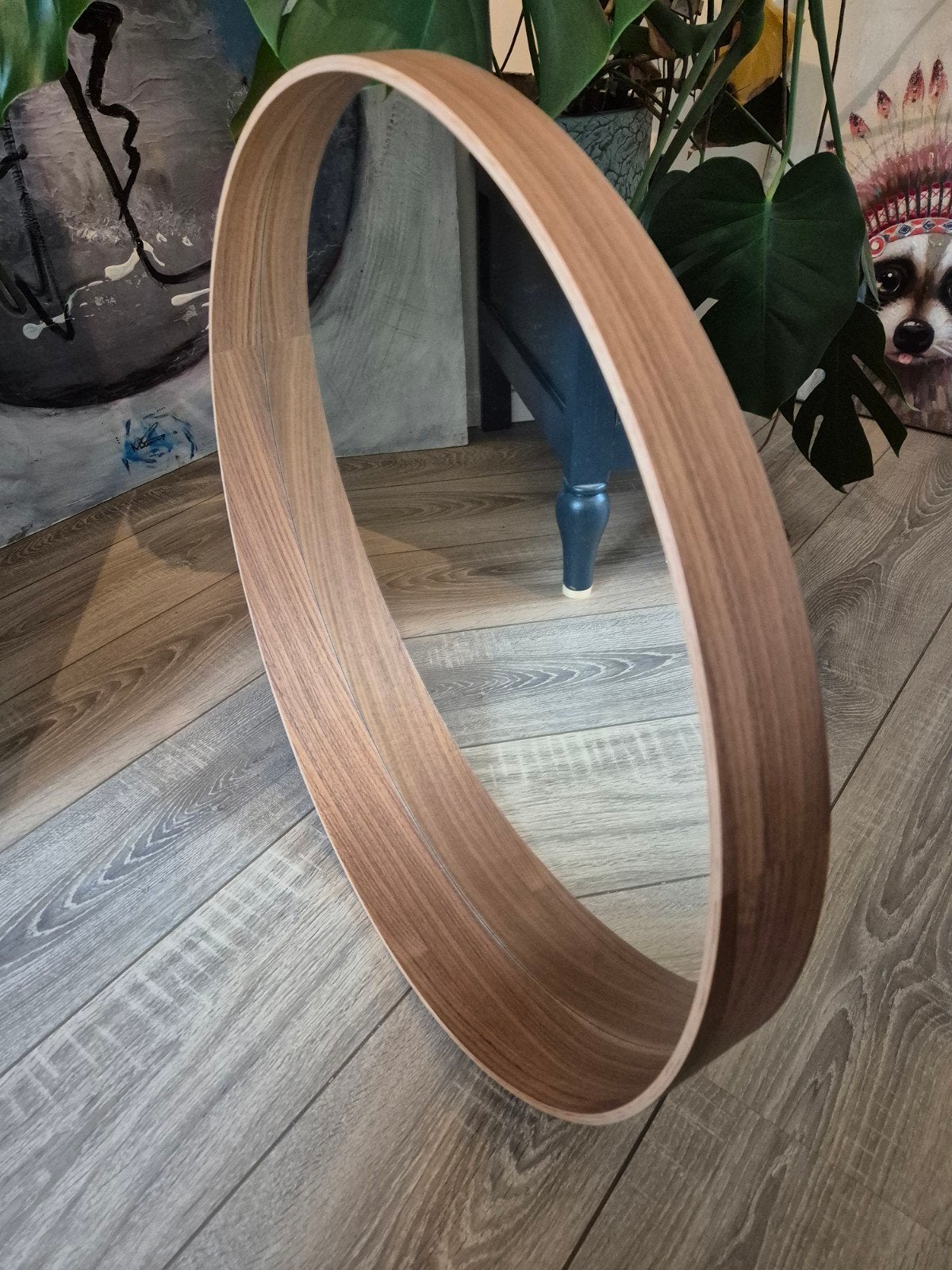 IKEA STOCKHOLM spiegel walnootfineer 60 cm, Ophalen, Gebruikt, Rond, Minder dan 100 cm