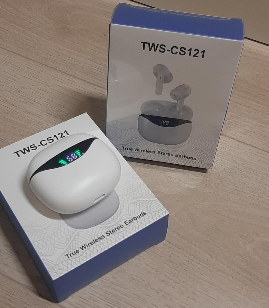 Draadloze TWS-CS121 Oordopjes - Nieuw! (2x) | Earbuds, Ophalen of Verzenden, Nieuw, Wit, In oorschelp (earbud)