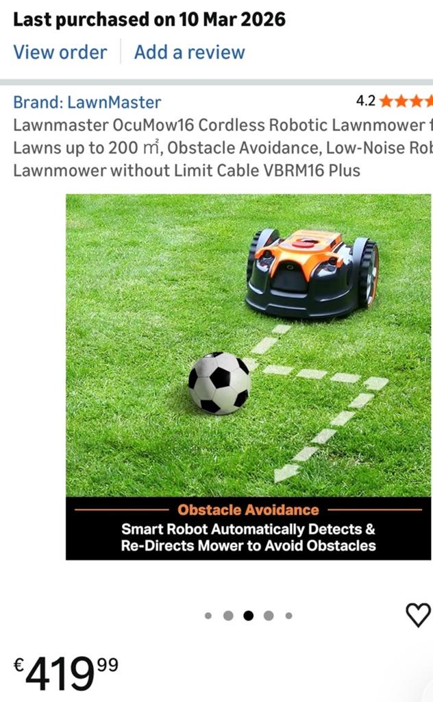 LawnMaster OcuMow16 Robotmaaier - tot 200 m², Cirkelmaaier, Minder dan 30 cm, Accu-grasmaaier, Ophalen of Verzenden