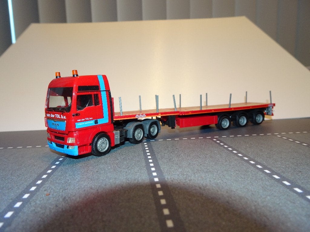 828 herpa man tga xxl van der tol utrecht nooteboom 1:87, Ophalen of Verzenden, Zo goed als nieuw, Bus of Vrachtwagen, Herpa
