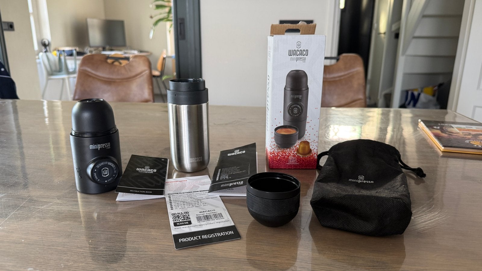 Wacaco Minipresso NS2 Draagbaar Espresso Apparaat, Koffiepads en cups, Espresso apparaat, Ophalen of Verzenden, Zo goed als nieuw
