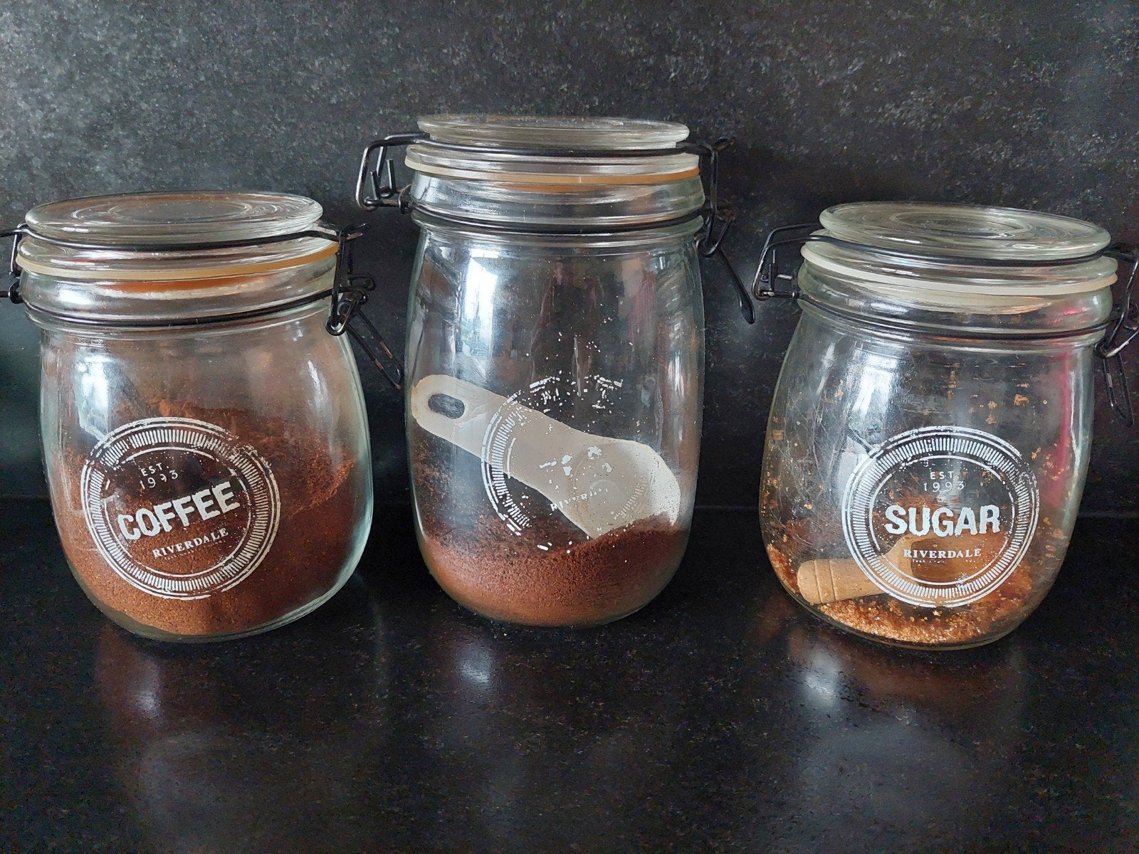 Riverdale weckpotten (koffie, thee en suiker), Ophalen, Voorraadpot, Overige merken, Glas