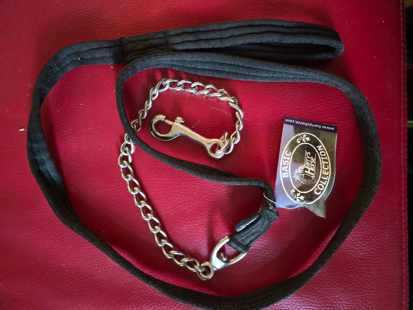 Halsterlijn met ketting - nieuw, Ophalen of Verzenden, Nieuw, Zwart