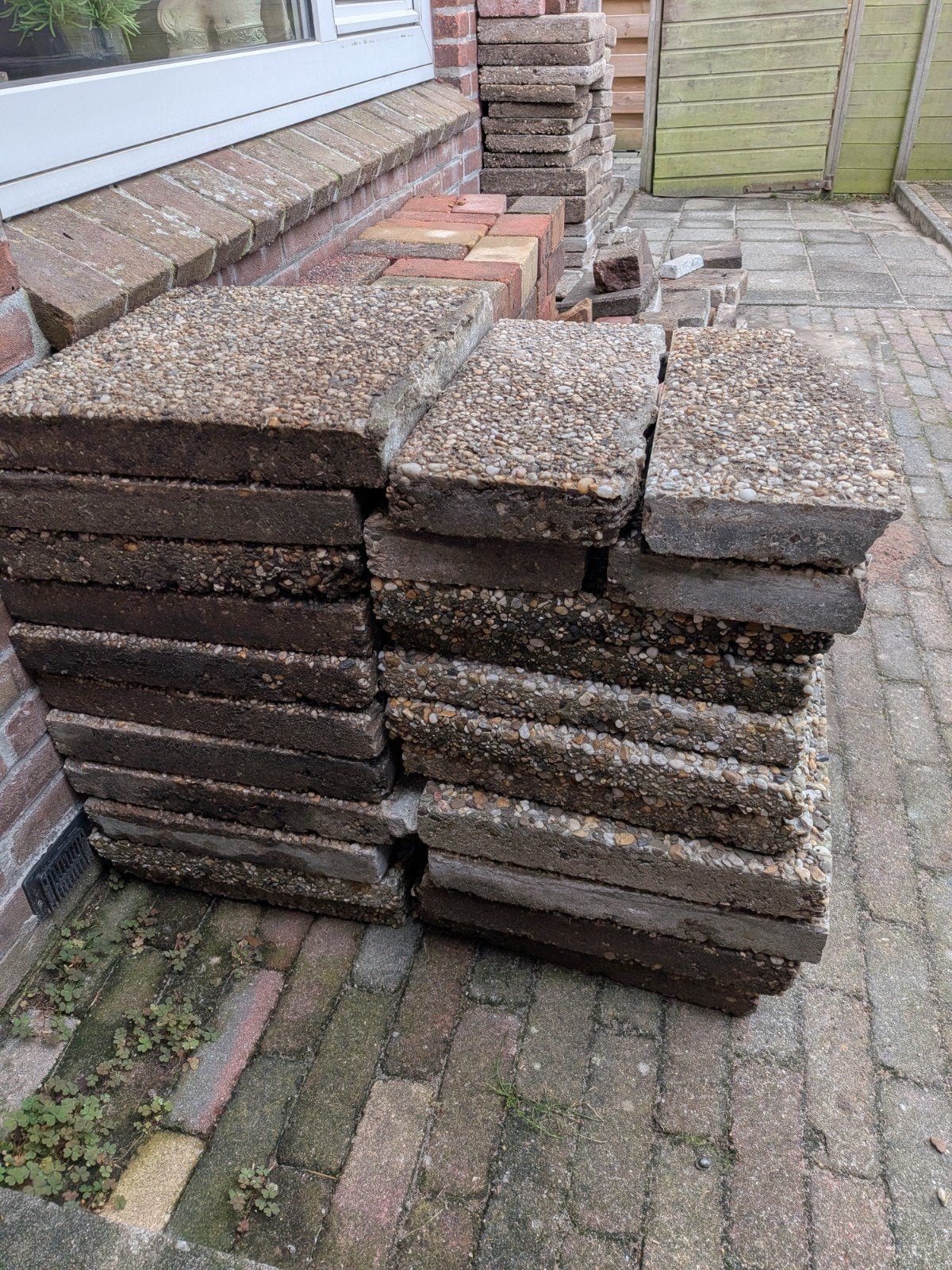 grint tegels 40x40, Tuin en Terras, Ophalen, Gebruikt, Beton, Terrastegels