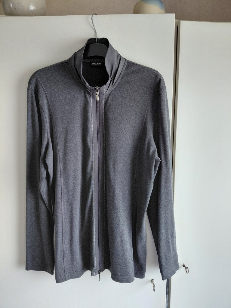 Gerry Weber damesvest ,donker grijs ,mt 44,met ritssluiting, Maat 42/44 (L), Ophalen of Verzenden, Zo goed als nieuw, Grijs