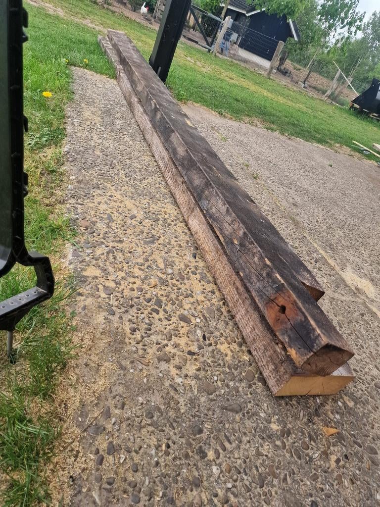 3x Houten Balen 20x7 cm, 4.10 meter lang, Doe-het-zelf en Verbouw, Hout en Planken, Gebruikt, Ophalen of Verzenden, Balk, Overige houtsoorten