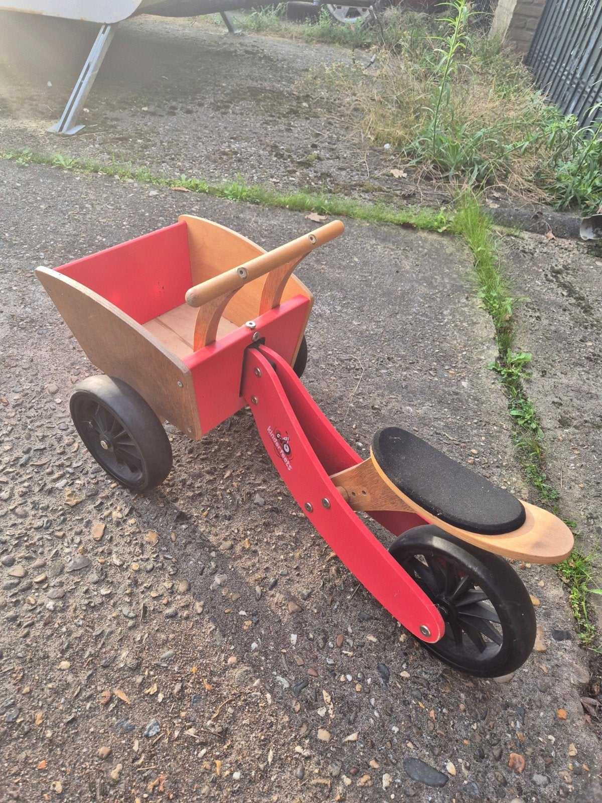 Kinderfeets loopfietsje met kar in goede staat, Ophalen, Gebruikt, Loopfiets