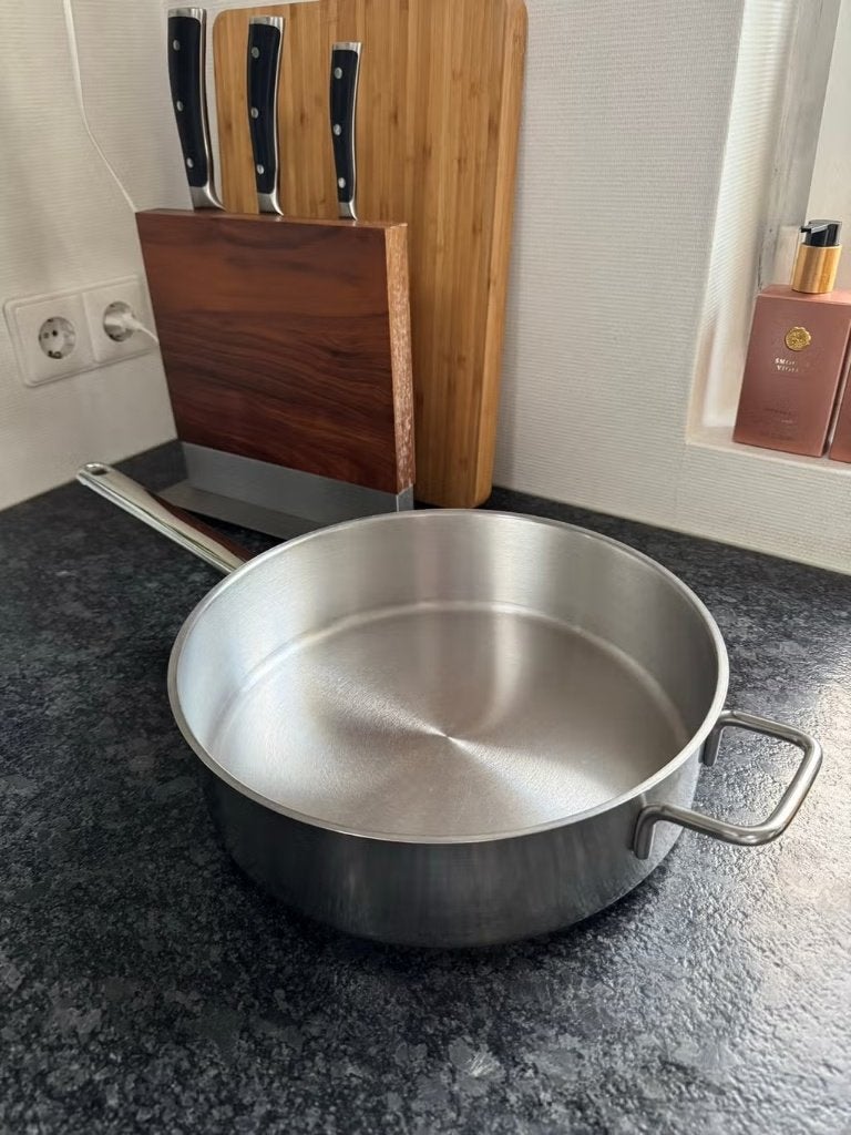 Demeyere Apollo 7 Sauteerpan 28 cm, Ophalen, Zo goed als nieuw, Rvs, Demeyere