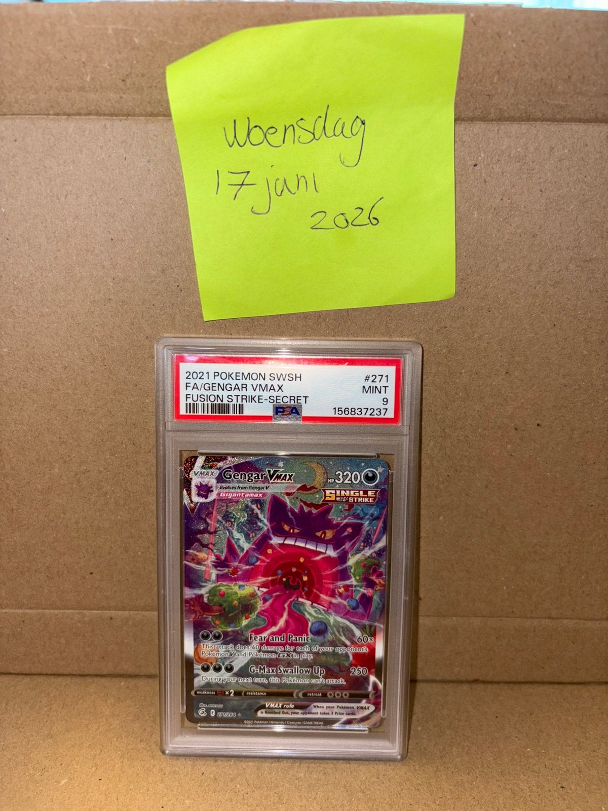 Gengar Vmax van fusion strike., Hobby en Vrije tijd, Verzamelkaartspellen | Pokémon, Ophalen, Nieuw