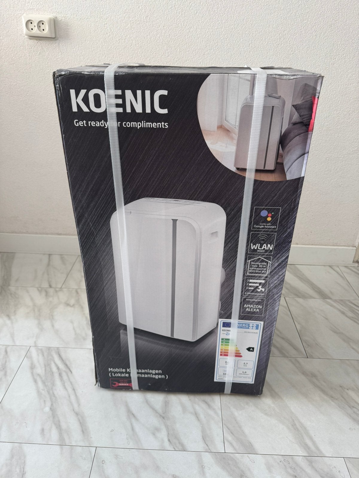 Koenic Mobiele Airco, Witgoed en Apparatuur, Airco's, Nieuw, Mobiele airco, 60 tot 100 m³, 3 snelheden of meer, Timer, Ophalen