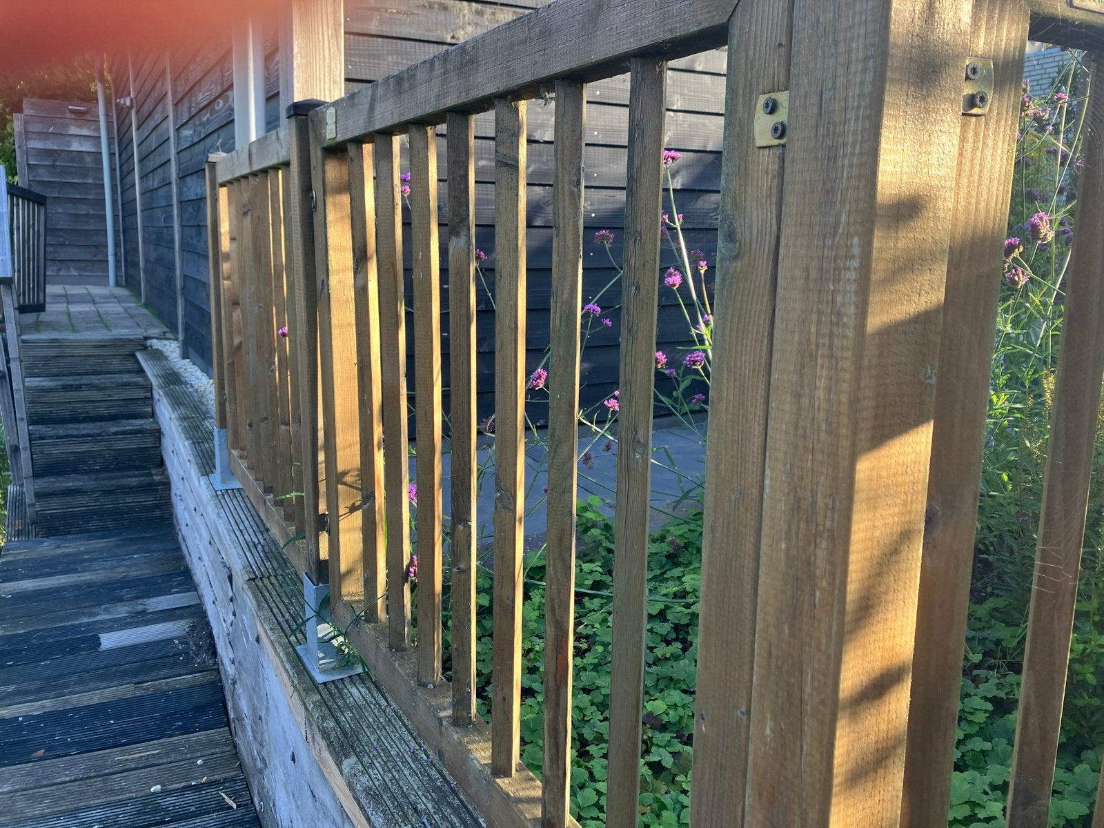 12 meter houten hekwerk met poort, Ophalen, Met poort, Gebruikt, Tuinhek