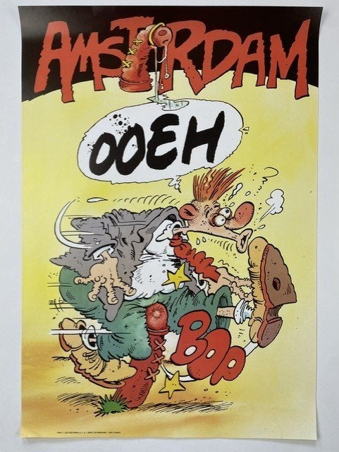 poster Joop Klepzeiker AMSTERDAM Eric Schreurs 1990, Ophalen of Verzenden, Gebruikt, A1 t/m A3, Film en Tv