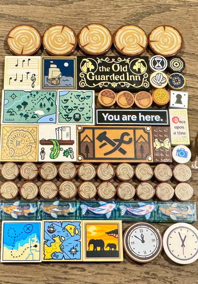 Verschillende lego plaatjes met prints, Ophalen of Verzenden, Nieuw, Losse stenen