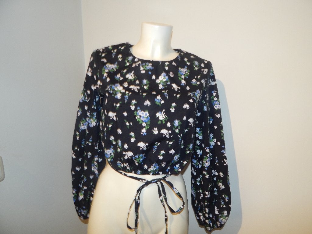 Maje soort crop top bloemetjes print pof mouw mt 1/S