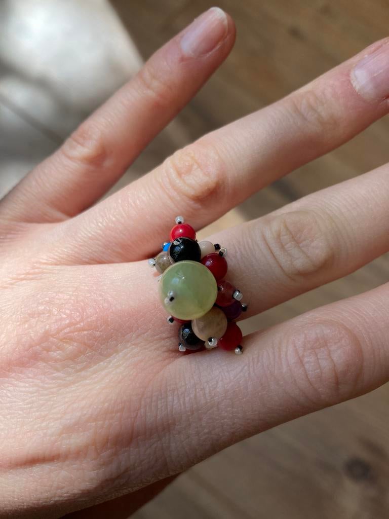 Gratis ring met gekleurde kralen, Ophalen, Gebruikt, Dame