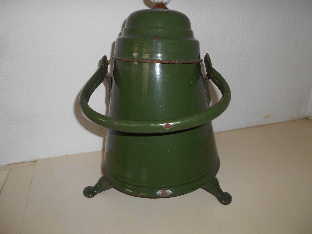 Donkergroen emaille doofpot, Ophalen of Verzenden