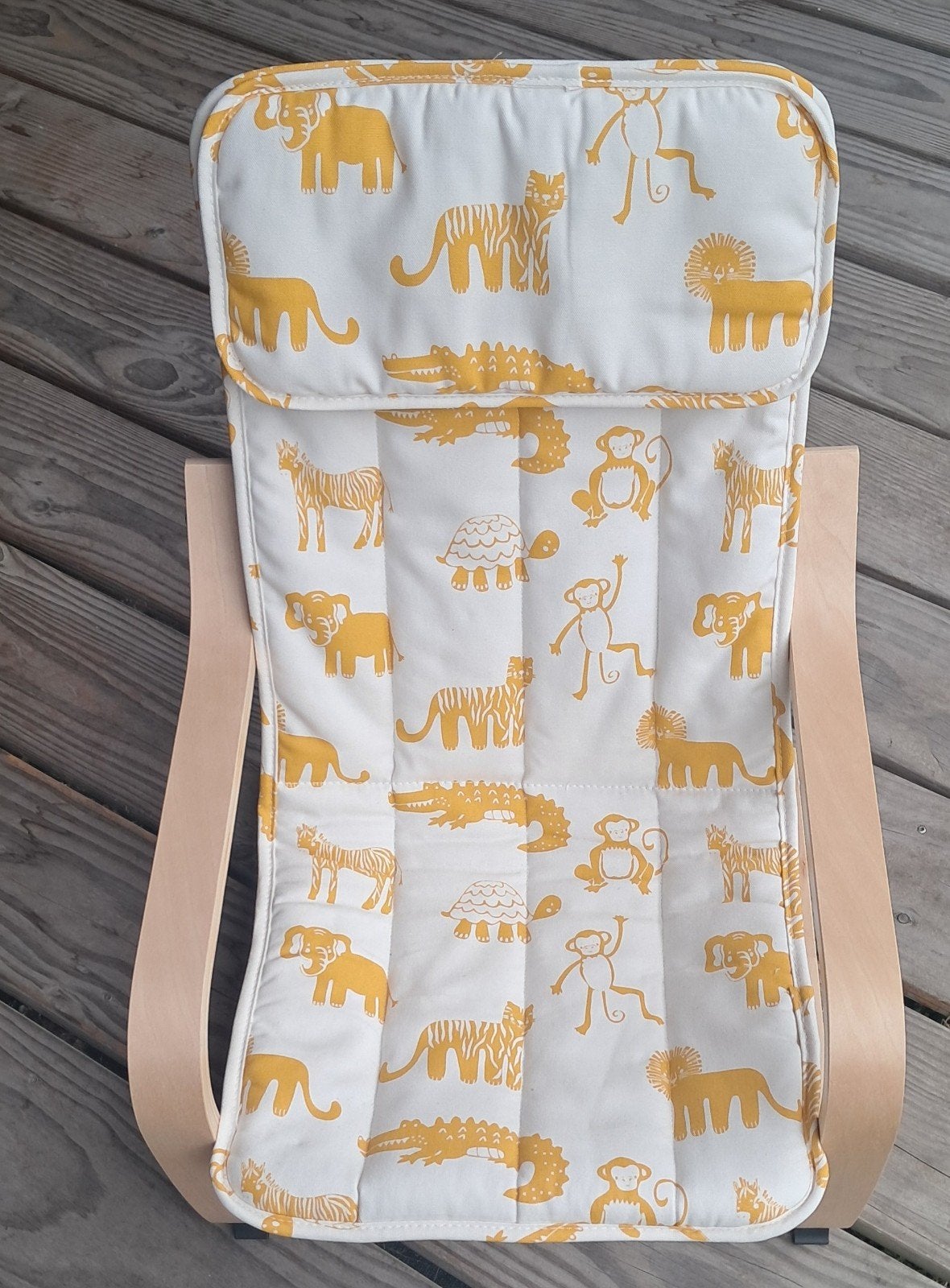 IKEA Poäng kinderstoel met dierenprint kussen, Ophalen, Zo goed als nieuw, Overige typen