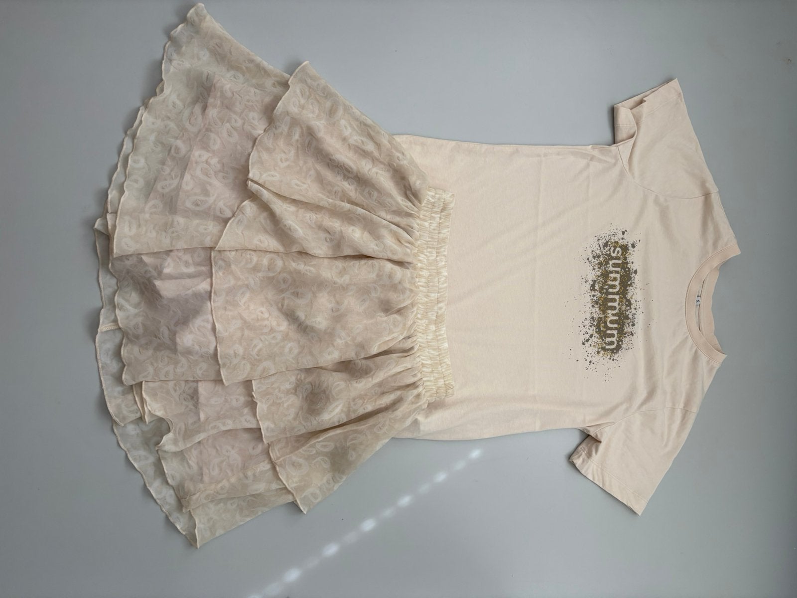 Studio amaya rok maat s en shirt summum, maar xs, Kleding | Dames, Ophalen of Verzenden, Zo goed als nieuw, Maat 36 (S), Beige