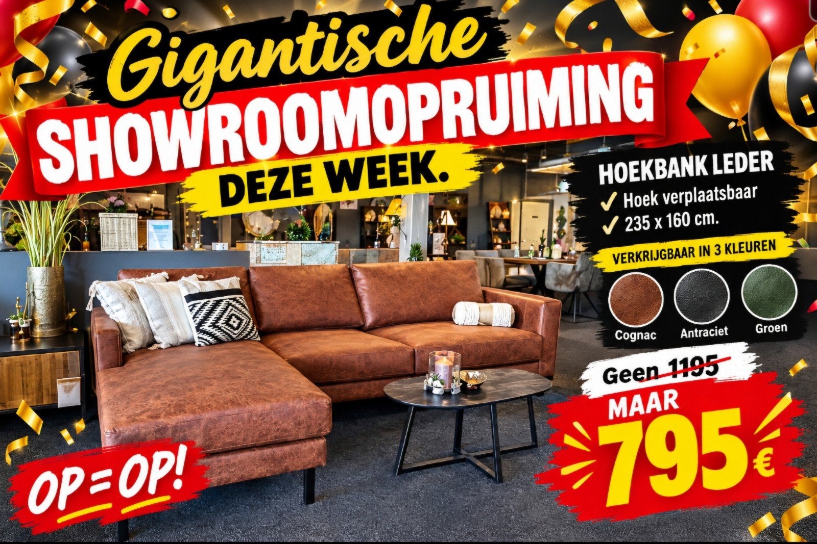 Hoekbank verstelbare Chais Longue Bull leder 3 kleuren NIEUW, Ophalen, Hoekbank, Leer, 150 cm of meer
