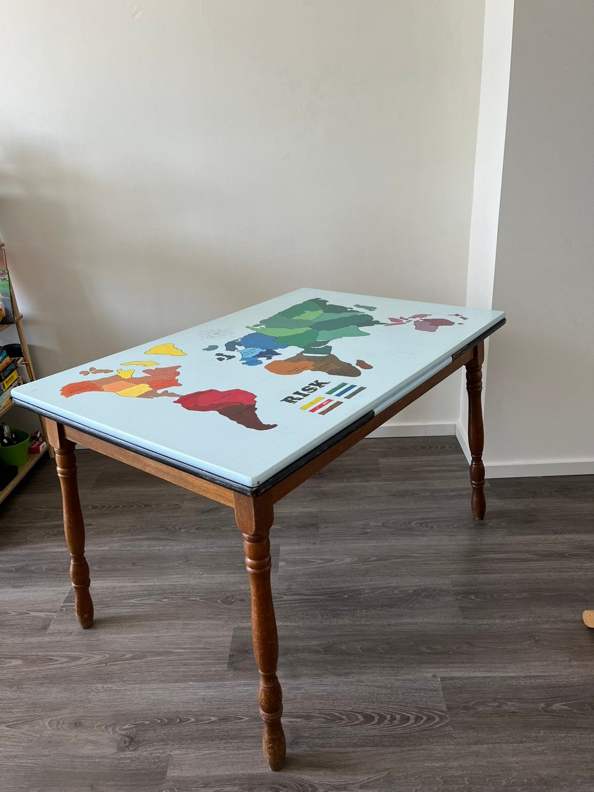 Uitschuifbare eettafel risk bord, Ophalen, 100 tot 150 cm, 200 cm of meer, Zo goed als nieuw