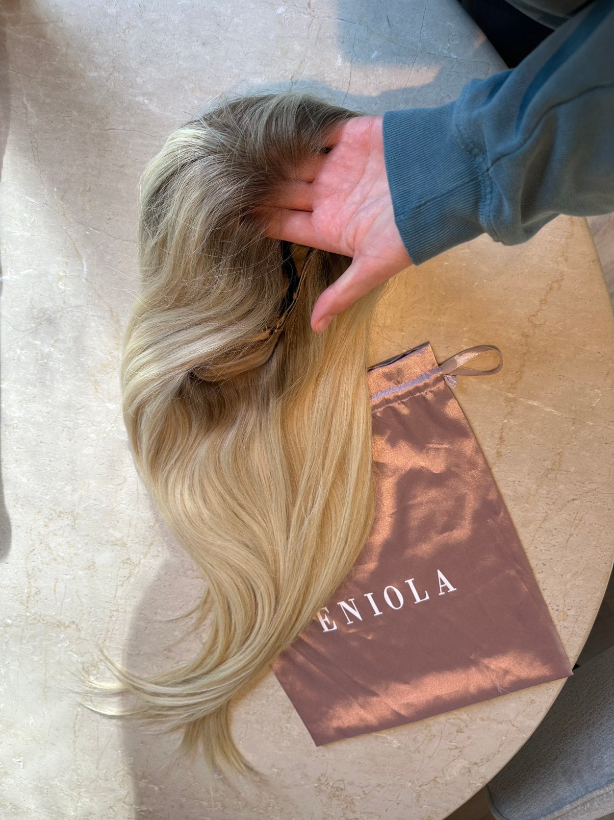 Eniola snow blonde 100% human hair glueless HD lace wig, Ophalen of Verzenden, Nieuw, Pruik of Haarverlenging