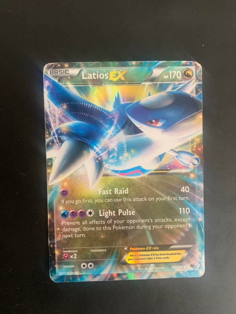Latios EX Pokémon kaart - Gemiddelde staat, Ophalen of Verzenden, Gebruikt, Losse kaart