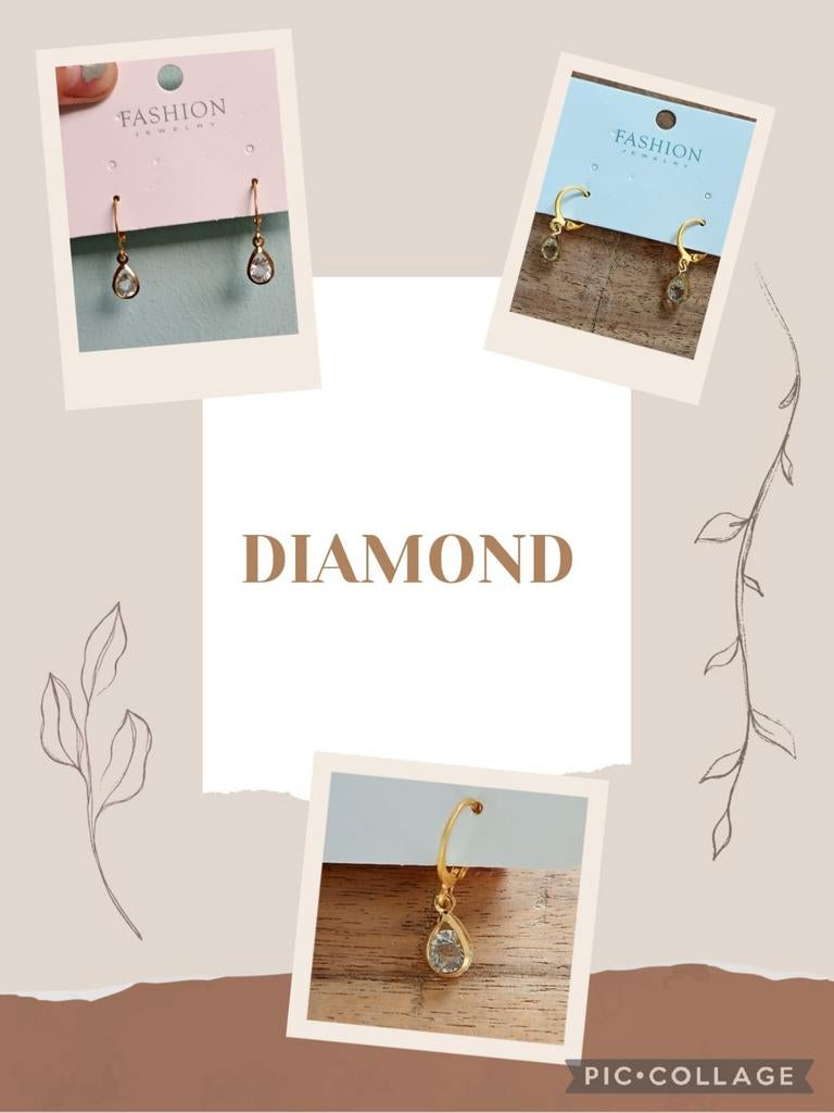 Leuke diamond oorbellen!!, Ophalen of Verzenden