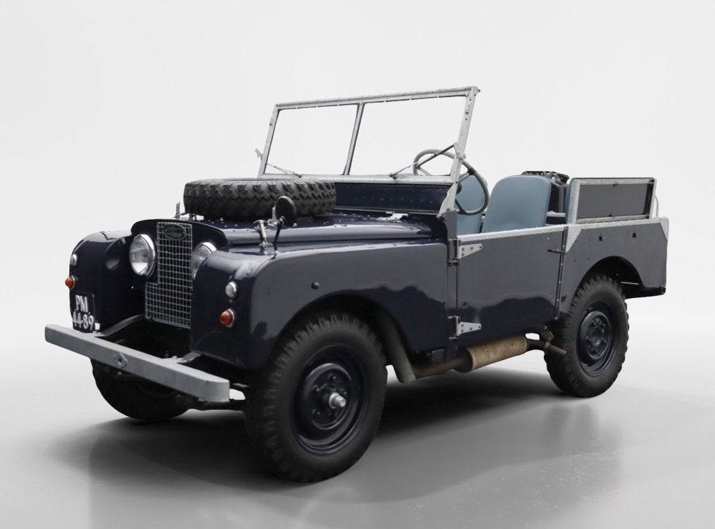 Land Rover 80 Series 1 softtop Gendarmerie CONCOURSTAAT, Auto's, Oldtimers, Lederen bekleding, Land Rover, Blauw, Leder