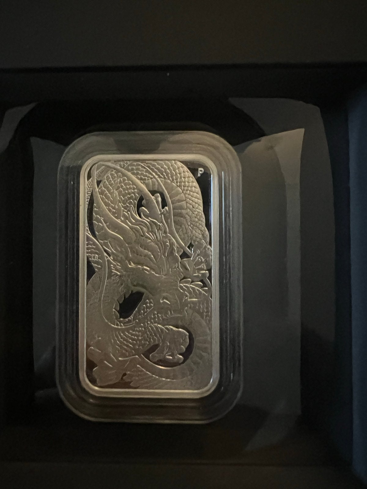2021 Perth Mint 1oz Zilveren Draak Rectangular proof, Ophalen of Verzenden, Zilver